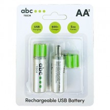 Acumulator ABC Tech Set 2 Baterii Reincarcabile prin USB Tip AA (R6)