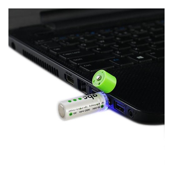 Acumulator ABC Tech Set 2 Baterii Reincarcabile prin USB Tip AA (R6)