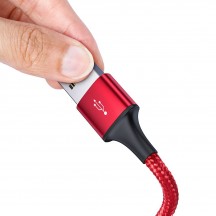 Cablu Baseus Rapid Series 3in1 Data Cable - USB to Type-C / Lightning / Micro-USB 3.5A, 1.2m - Red CAJS000009