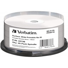 Disc Blu-ray Verbatim BD-R 25 GB 6x Inkjet Printable 43738