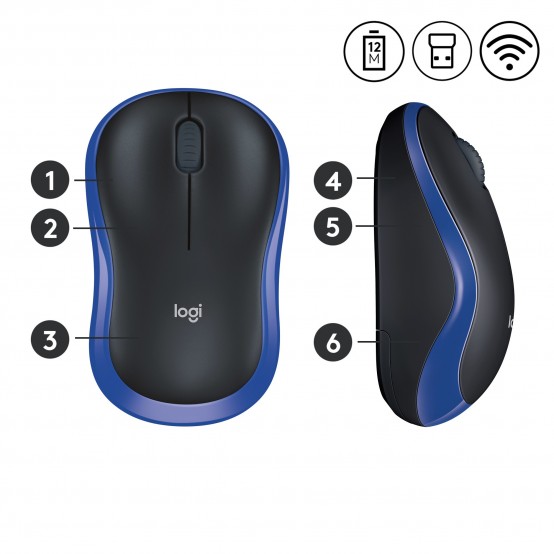 Mouse Logitech M185 Wireless Blue 910-002239
