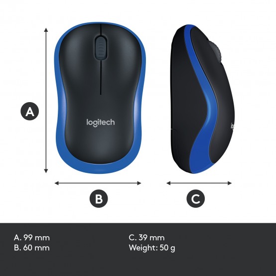 Mouse Logitech M185 Wireless Blue 910-002239