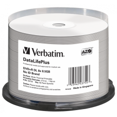 DVD Verbatim DVD+R DL Double Layer 8.5 GB 8x Inkjet Printable 43754