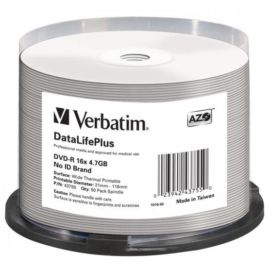 DVD Verbatim DVD-R 4.7 GB 16x Inkjet Printable 43755
