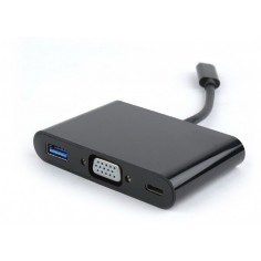 Adaptor Gembird USB-C to 3-in-1 charging + VGA + USB3 adapter A-CM-VGA3in1-01