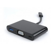 Adaptor Gembird USB-C to 3-in-1 charging + VGA + USB3 adapter A-CM-VGA3in1-01