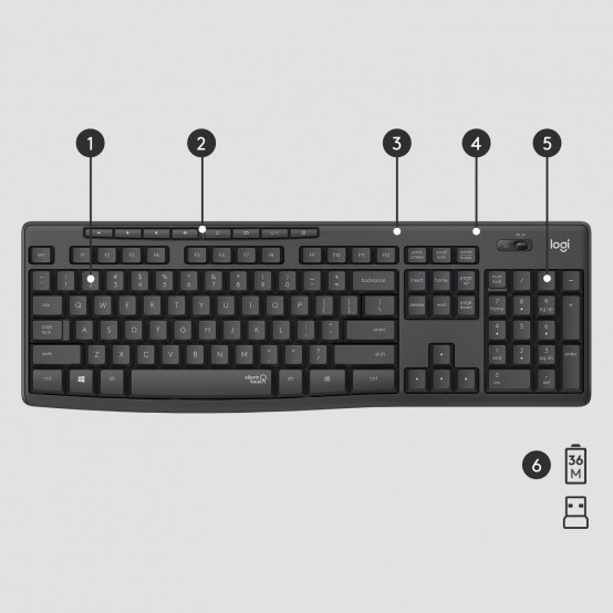 Tastatura Logitech MK295 Silent Wireless Combo 920-009800