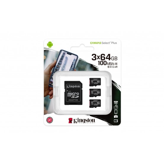 Card memorie Kingston Canvas Select Plus SDCS2/64GB-3P1A