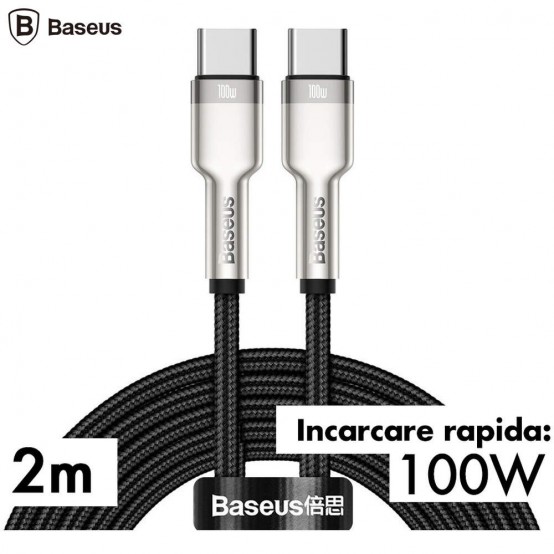 Cablu Baseus USB Type C Baseus - Cafule 100W / 20V 5A 2m CATJK-D01