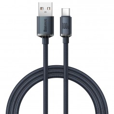 Cablu Baseus Crystal Shine, Fast Charging Data Cable pt. smartphone, USB la USB Type-C 100W, 1.2m, braided, negru CAJY000401