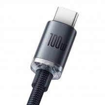 Cablu Baseus Crystal Shine, Fast Charging Data Cable pt. smartphone, USB la USB Type-C 100W, 1.2m, braided, negru CAJY000401