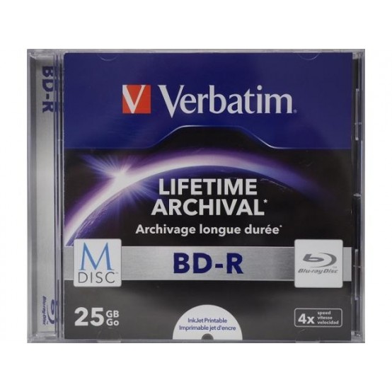Disc Blu-ray Verbatim MDISC Lifetime Archival BD-R 25GB 4x 43823