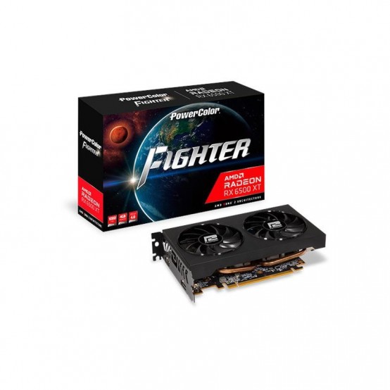 Placa video PowerColor Fighter AXRX 6500 XT 4GBD6-DH/OC