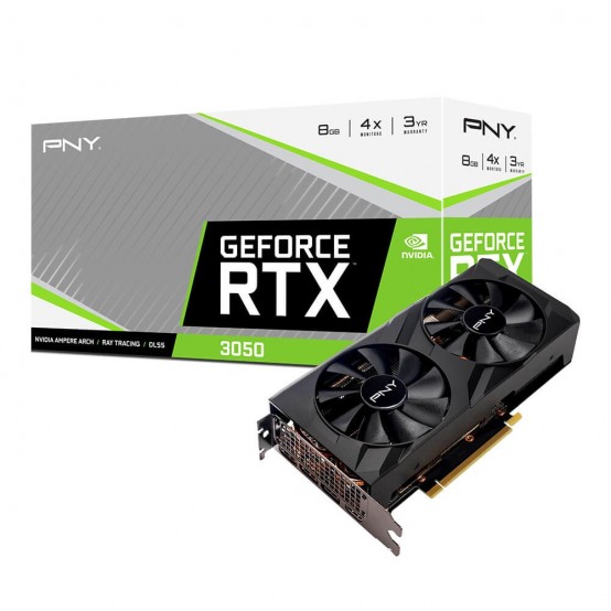Placa video PNY GeForce RTX 3050 8GB VERTO Dual Fan Edition VCG30508DFBPB1