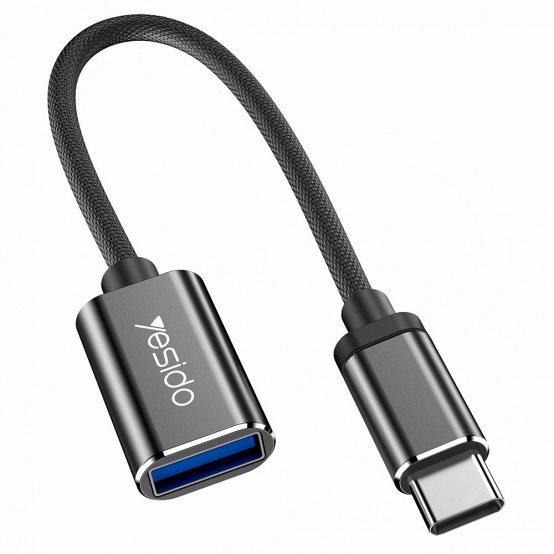 Adaptor Yesido OTG Cable Adapter - Type-C to USB 3.0, Plug & Play - Black GS01