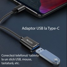 Adaptor Yesido OTG Cable Adapter - Type-C to USB 3.0, Plug & Play - Black GS01