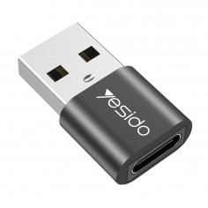 Adaptor Yesido OTG Adapter - USB to Type-C, Plug & Play, 5Gbps - Black GS09
