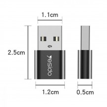 Adaptor Yesido OTG Adapter - USB to Type-C, Plug & Play, 5Gbps - Black GS09