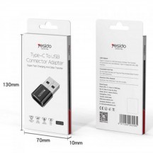 Adaptor Yesido OTG Adapter - USB to Type-C, Plug & Play, 5Gbps - Black GS09