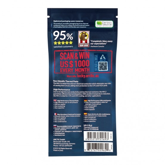 Pasta termoconductoare Arctic MX-2 (8g) ACTCP00004B