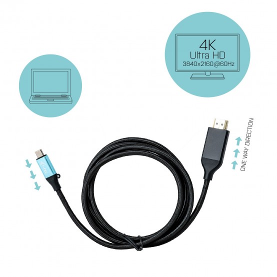 Cablu iTec USB-C HDMI Cable Adapter 4K / 60 Hz 150cm C31CBLHDMI60HZ