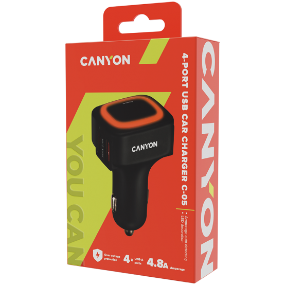 Alimentator Canyon Dual USB Car Charger, 4.8A CNE-CCA05B