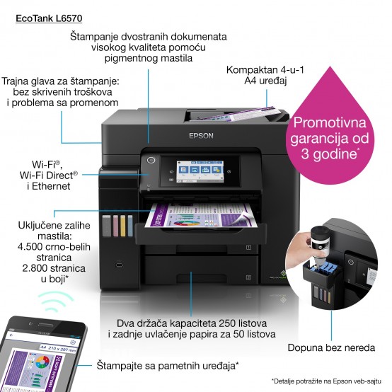 Imprimanta Epson EcoTank L6570 C11CJ29402