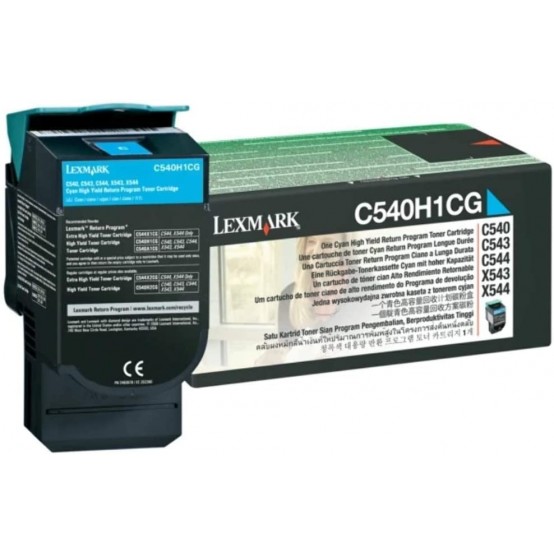 Cartus Lexmark C54x, X54x Cyan High Yield Return Program Toner Cartridge C540H1CG