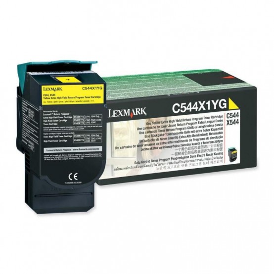 Cartus Lexmark C544, X544 Yellow Extra High Yield Return Program Toner Cartridge C544X1YG