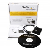 Placa de sunet StarTech.com USB Stereo Audio Adapter External Sound Card with SPDIF Digital Audio and Stereo Mic ICUSBAUDIO2D