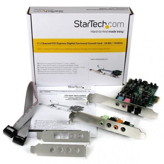 Placa de sunet StarTech.com 7.1 Channel Sound Card - PCI Express, 24-bit, 192KHz PEXSOUND7CH
