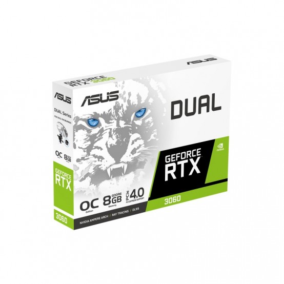 Placa video ASUS Dual GeForce RTX 3060 White OC Edition 8GB GDDR6 DUAL-RTX3060-O8G-WHITE