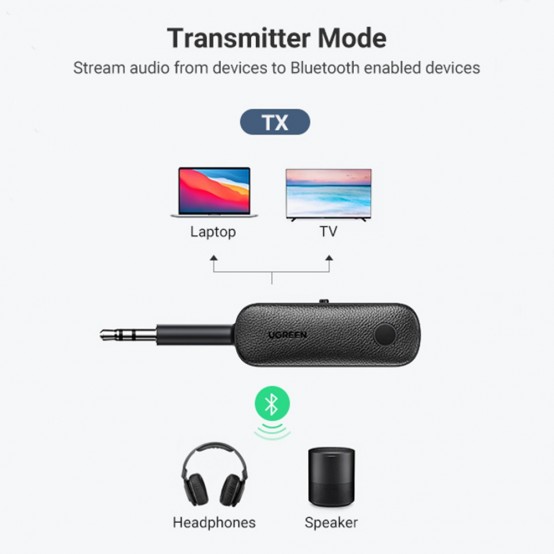 Adaptor Bluetooth Ugreen Audio Adapter Bluetooth - Aux Jack 3.5mm - Black 80893