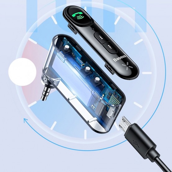 Adaptor Bluetooth Baseus Baseus - Audio Adapter Qiyin - Bluetooth, Aux Jack 3.5mm - Black WXQY-01