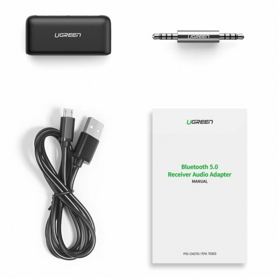 Adaptor Bluetooth  Ugreen - Wireless Audio Receiver (70303) - Bluetooth 5.0 Adapter - Black 6957303873036
