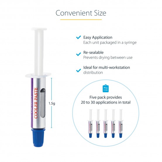 Pasta termoconductoare StarTech.com Thermal Paste, Pack of 5 Syringes SILV5-THERMAL-PASTE