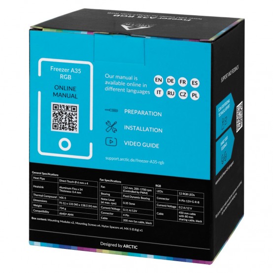 Cooler Arctic A35 RGB, compatibil AMD AM4/AM5 ACFRE00114A
