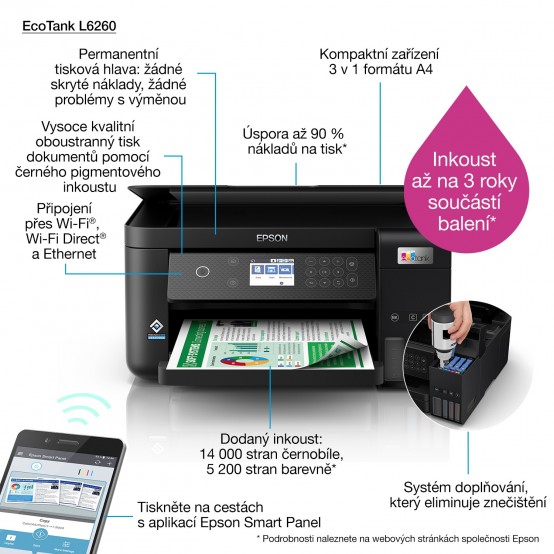 Imprimanta Epson EcoTank L6260 C11CJ62402