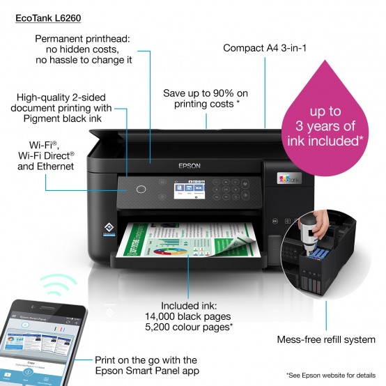 Imprimanta Epson EcoTank L6260 C11CJ62402