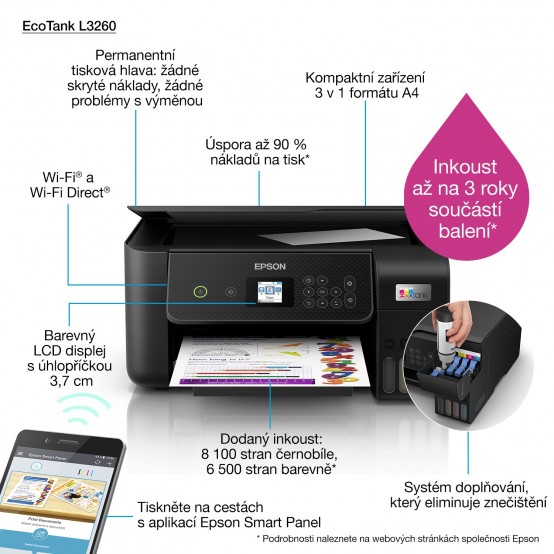 Imprimanta Epson EcoTank L3260 C11CJ66407
