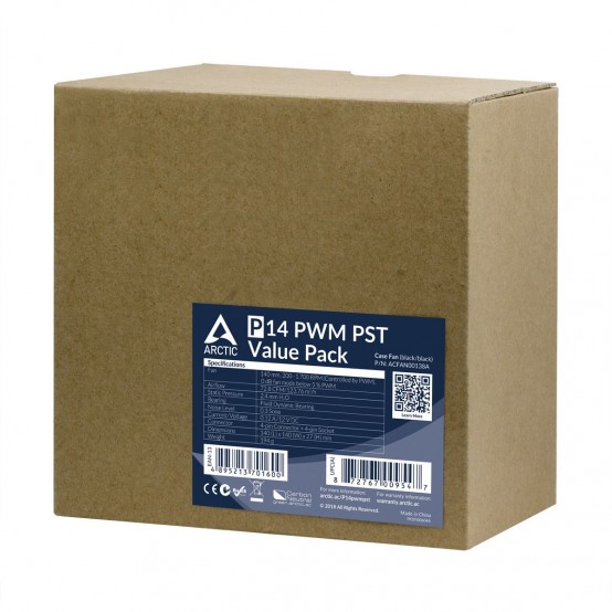 Ventilator Arctic P14 PWM PST, pachet 5 ventilatoare, negru ACFAN00138A