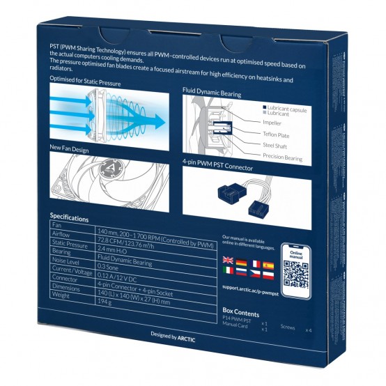 Ventilator Arctic P14 PWM PST, Alb/Transparent ACFAN00221A