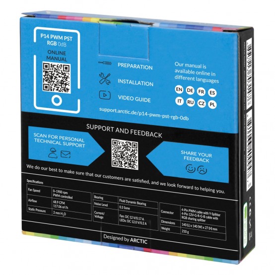Ventilator Arctic P14 PWM PST RGB 0dB ACFAN00238A
