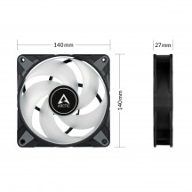Ventilator Arctic P14 PWM PST RGB 0dB, negru, pachet 3 ventilatoare + controller , negru ACFAN00256A