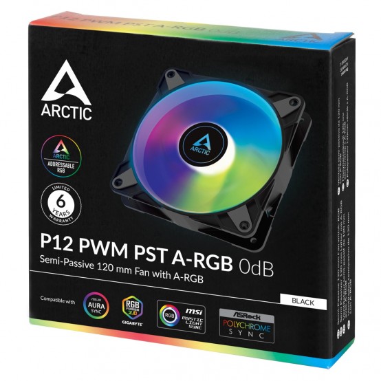 Ventilator Arctic P12 PWM PST A-RGB 0dB (Negru) ACFAN00231A