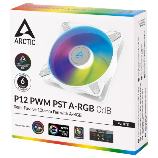 Ventilator Arctic P12 PWM PST A-RGB 0dB (Alb) ACFAN00254A