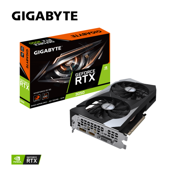 Placa video GigaByte GeForce RTX 3050 WINDFORCE OC 8G GV-N3050WF2OC-8GD