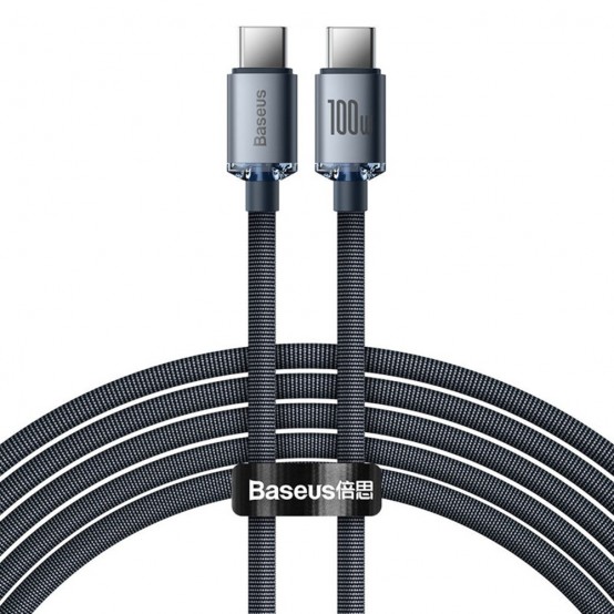 Cablu Baseus Data Cable Crystal Shine (CAJY000601) - Type-C to Type-C, 100W, 1.2m - Black CAJY000601