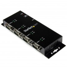 Adaptor StarTech.com 4 Port USB to DB9 RS232 Serial Adapter Hub – Industrial DIN Rail and Wall Mountable ICUSB2324I