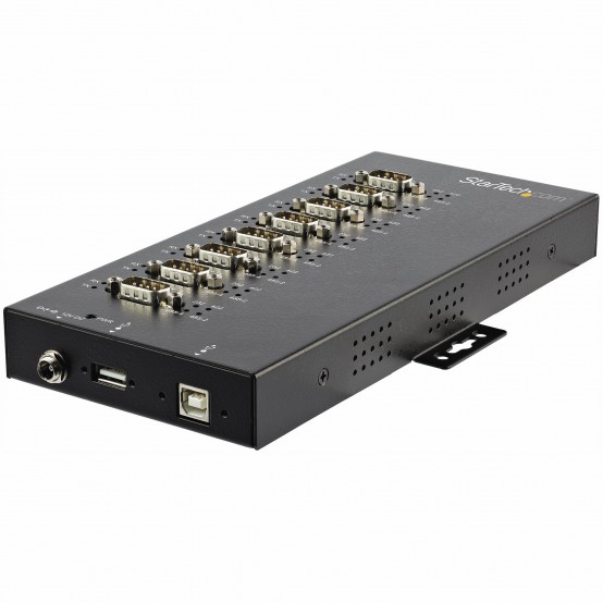 Adaptor StarTech.com 8 Port Serial Hub USB to RS232/RS485/RS422 Adapter - Industrial USB 2.0 to DB9 Serial Converter Hub - IP30